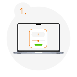 Pantalla de laptop con formulario para solicitar préstamo rápido en línea.